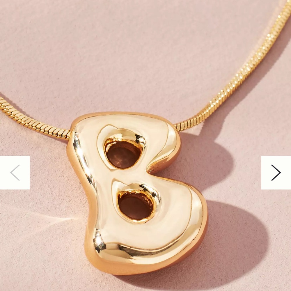 Anthropologie Bubble Letter Necklace “B” NWT